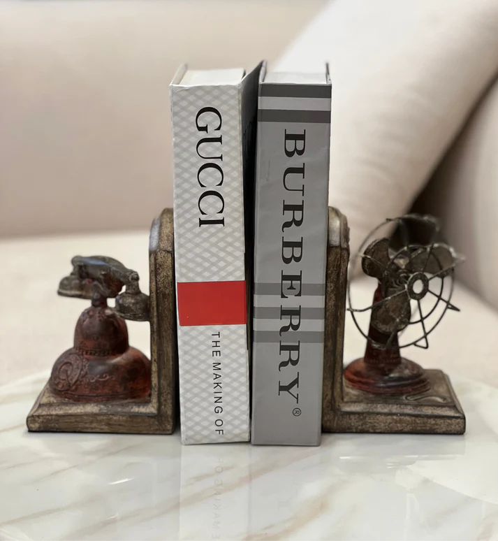 Antique Telephone&Fan Bookends