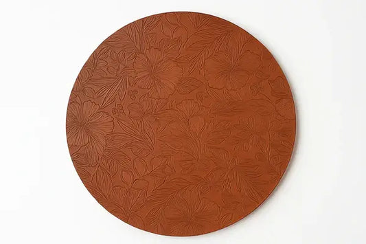 Floral Engraved Copper Table Mat(2 Pcs)