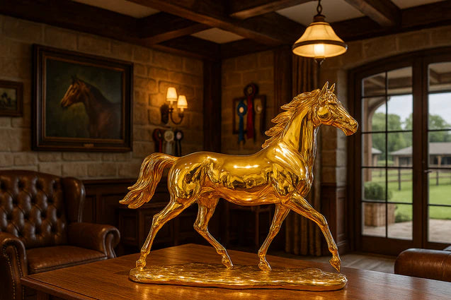 Golden Horse Figurine