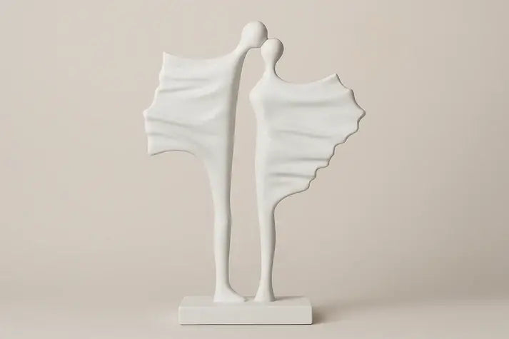 White Abstract Dancing Figures