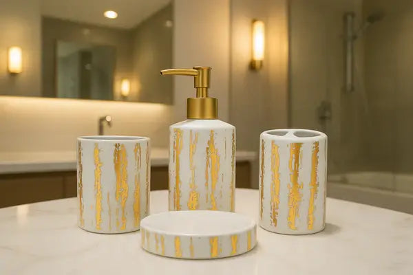 White & Gold Distressed Set