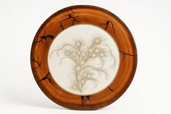 Peacock Feather Design Table Mat(2 Pcs)