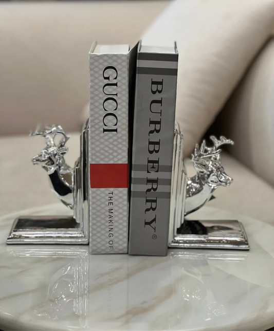 Silver Deer Bookends