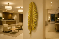 Golden Metal Leaf Wall Art