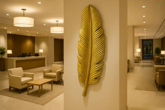 Golden Metal Leaf Wall Art