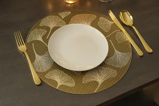 Table Mat with Ginkgo Leaf Pattern(2 Pcs)