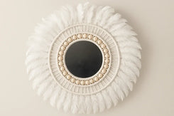 White Feather Wall Art Mirror